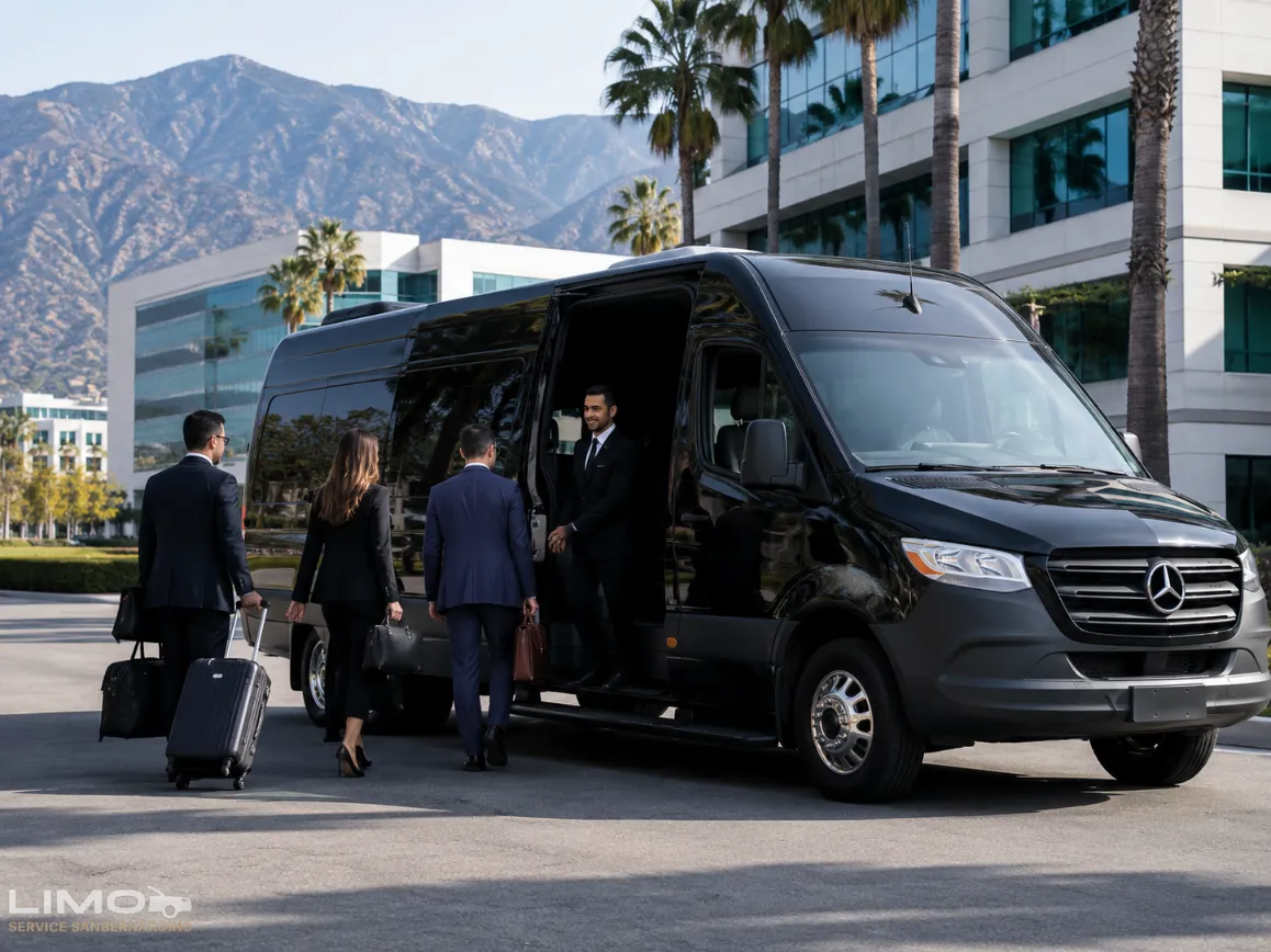 Mercedes Sprinter corporate event transportation in San Bernardino