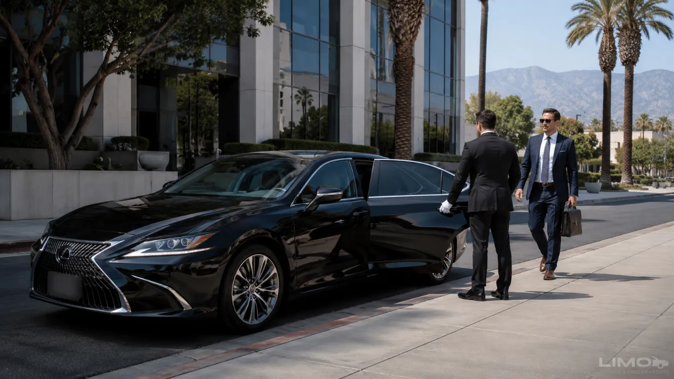Executive Lexus sedan for hourly chauffeur service and business travel in San Bernardino